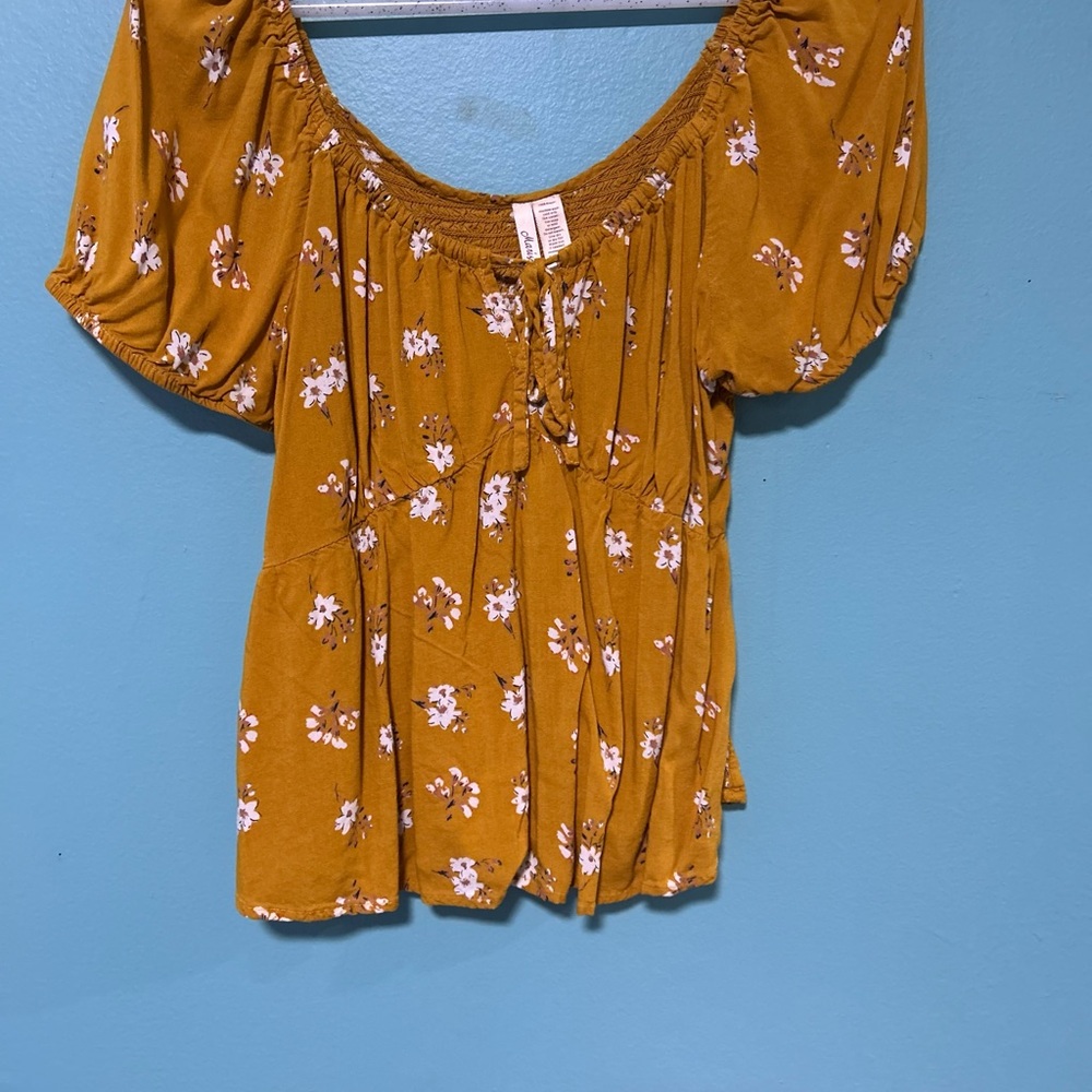 Floral Mustard Women's Top